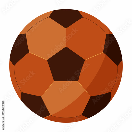 Illustration of a brown and dark brown soccer ball