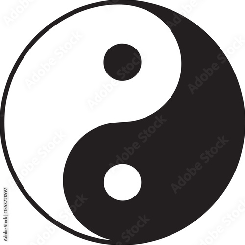Yin yang symbol meaning balance harmony and duality in taoism zen buddhism and chinese philosophy art on transparent background silhouette