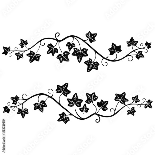 Vines and ivy winding pattern for linen prints