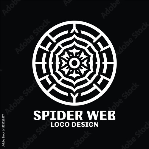 Spider Web Vector Logo Design
