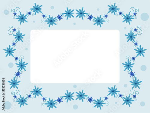 Winter floral Frame Border Template, card design