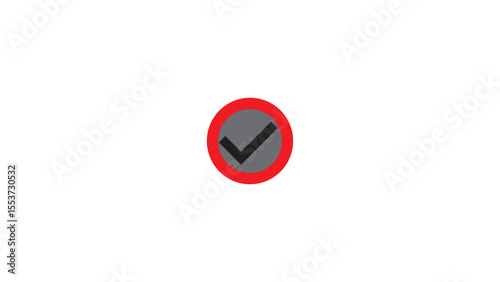 Checkmark Icon and Logo template, approve, certify, confirm, corroborate, endorse, justify, legalize, legitimize, substantiate, verify marker on white background.