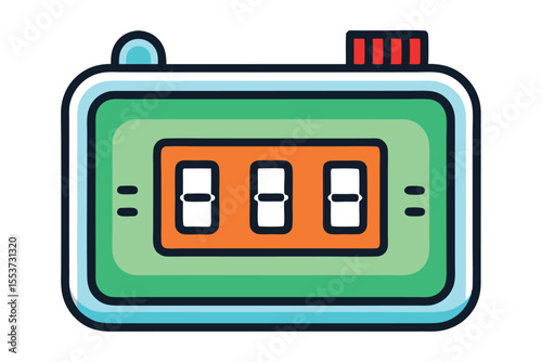 Simplistic timer icon with digital display designed for various time management activities in a modern setting