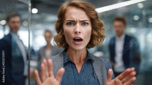 female employee arguing with boss
