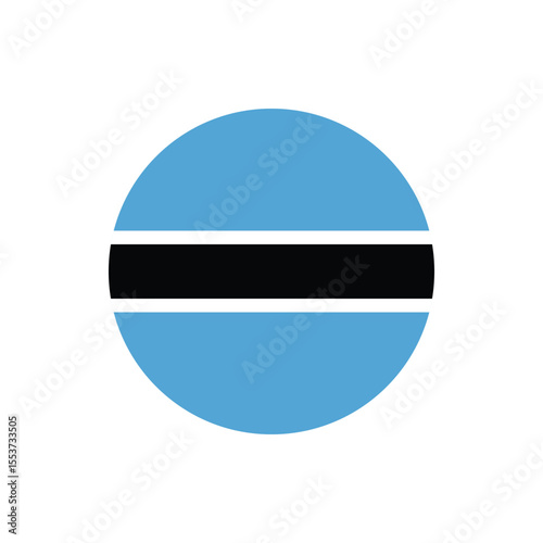 Free Download Round Botswana flag icon illustration for independence day celebration on transparent background in vector graphic style. - GFXLoad