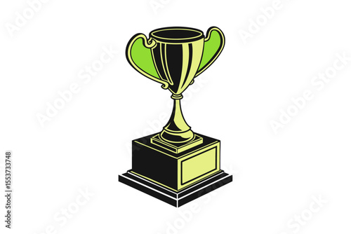 Silhouette of Trophy Cup with Handles – Isolated PNG
