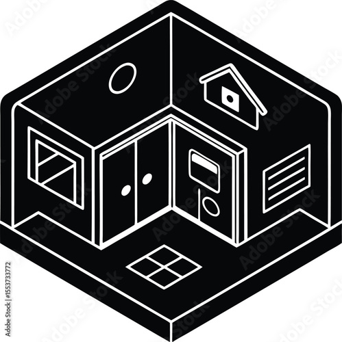 house on a white background, Futuristic Smart Home Interface UI/UX Design