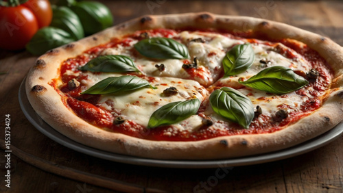 Fresh Margherita Pizza Served in Home Kitchen