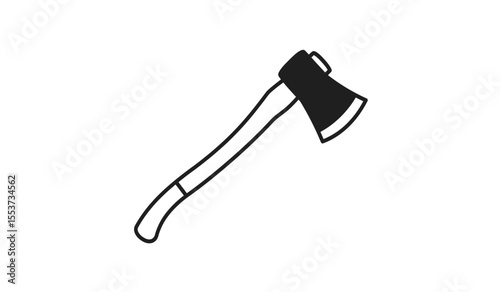 Wooden axe, axe with handle vector, axe tool icon