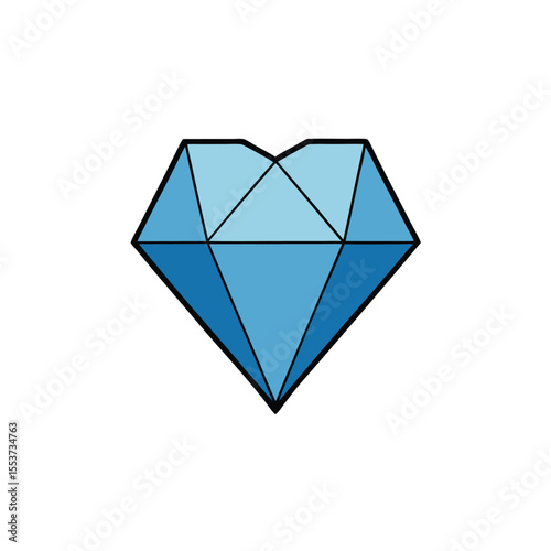 a geometric polygon heart icon with faceted crysta