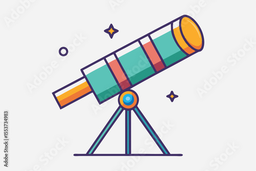 Exploring the wonders of astronomy with a simple flat geometric design telescope under a starry sky