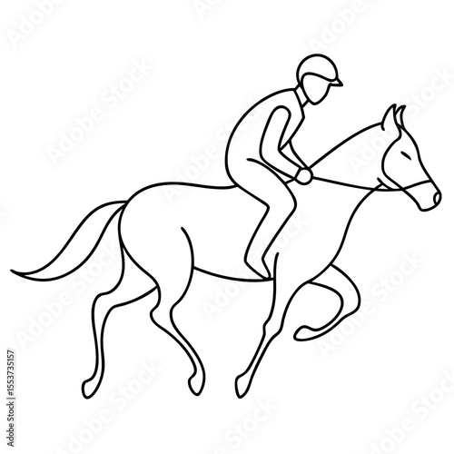 Horse racing black icon on white background.