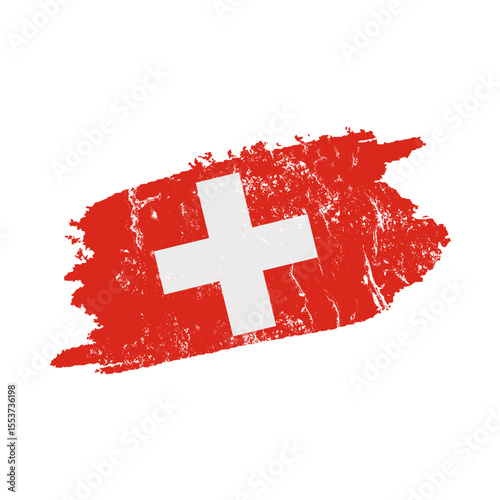 stylized swiss flag with grunge effect – vintage switzerland flag – vector illustration