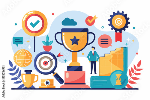Exploring the significance of achievement and recognition in personal and professional development with visual elements depicting success