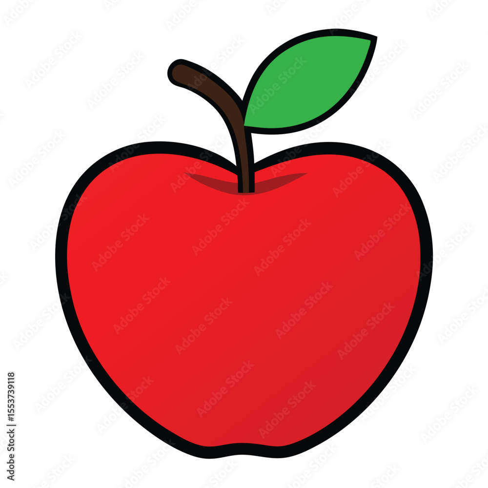 Fototapeta premium Red Apple fruit vector illustration - Natural organic symbol