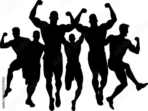 American Football Players   jump, jumping, ball, sport, team, game, action, Catching Ball Vector Bundle