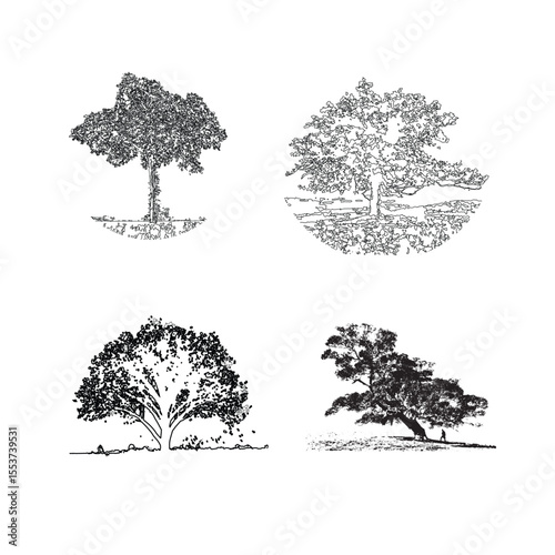 tree line art set