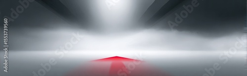 Empty Studio with Red Arrow