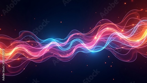Abstract colorful wave background. Generative Ai.