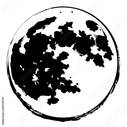 Silent Moon – Japanese Sumi-e Ink Art