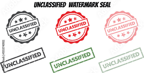Unclassified Stamp Design – Transparent and Printable Label Template for Presentations. Modern Infographic Elements – Fully Editable SVG for PowerPoint, Illustrator, and most vector-based application.