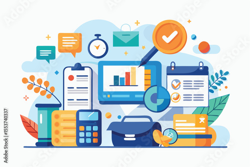 Business expense billing solutions abstract concept showcasing financial management tools and digital assets for efficient budgeting and organization