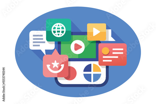 Exploration of a modern translation plugin featuring flat design and various icons representing different languages and communication tools