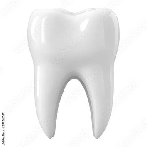 Pristine white tooth isolated on black background depicting dental health and oral hygiene