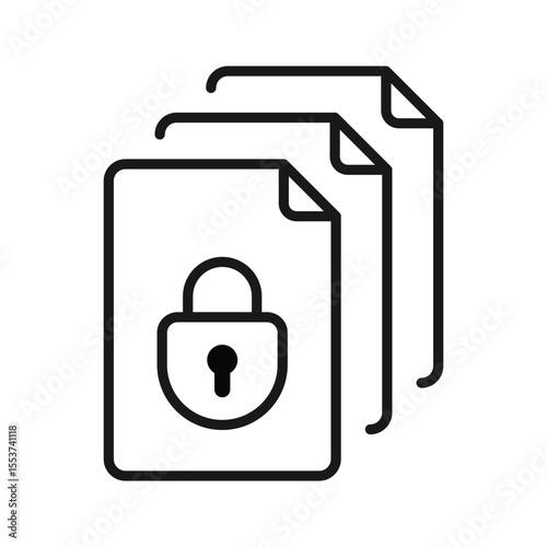 Document and file security or privacy icon. Clipboard symbol