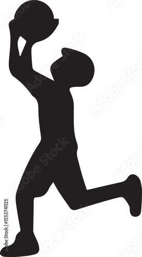 Silhouette of a person running in a sporty and dynamic pose