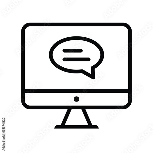 Computer with speech bubble icon