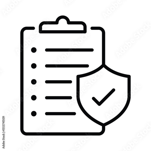 Document and file security or privacy icon. Clipboard symbol