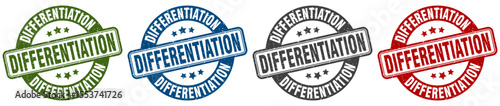 differentiation stamp. differentiation round stamp set isolated on white background