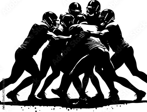 American Football Players   jump, jumping, ball, sport, team, game, action, Catching Ball Vector Bundle