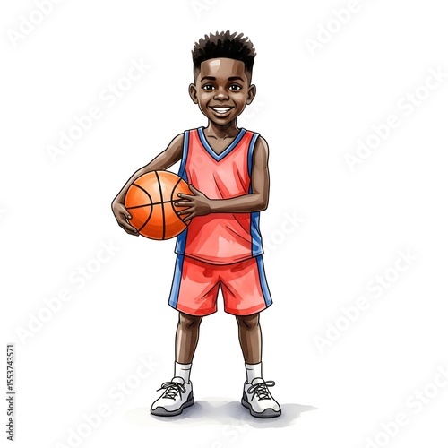 Basketball boy sport smile shows confidence