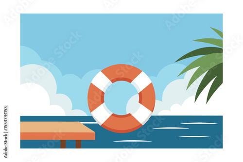 life buoy on a wooden boat
