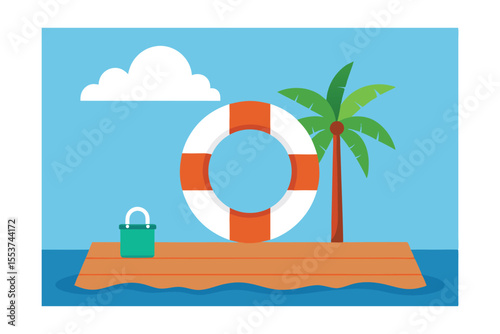 life buoy on a wooden boat