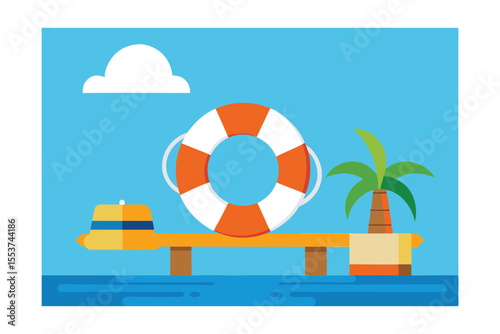 life buoy on a wooden boat