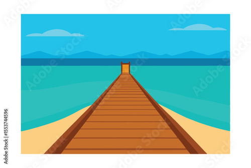 wooden bridge over the sea