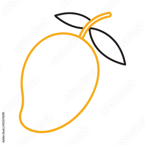 Mango outline vector icon on white background.