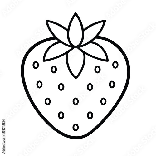 Strawberry outline vector icon on white background.