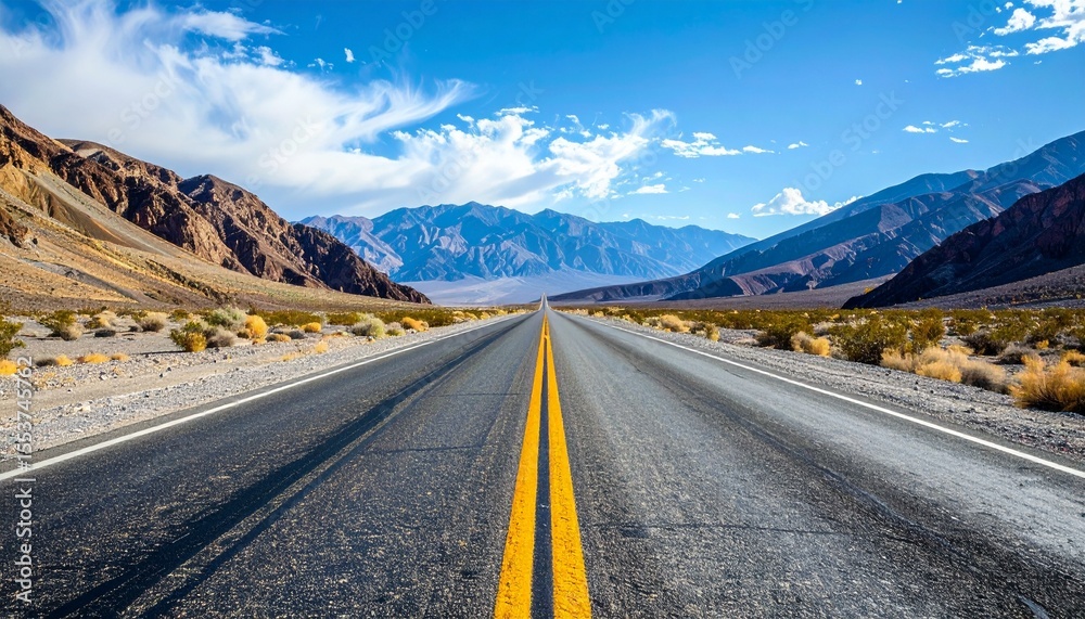 Fototapeta premium Empty Road Passing Through Death Valley National Park 