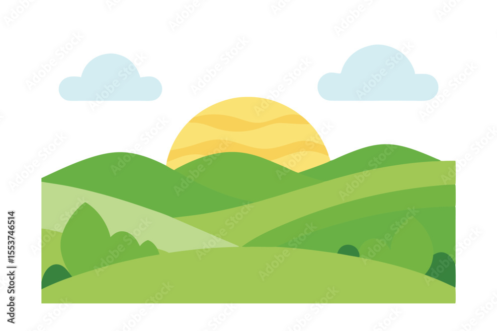 Fototapeta premium landscape with mountains and hills