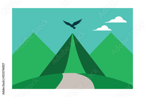 vector illustration of a mountain landscape