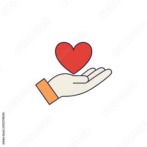 a soft hand offering a heart to the viewer  as if 