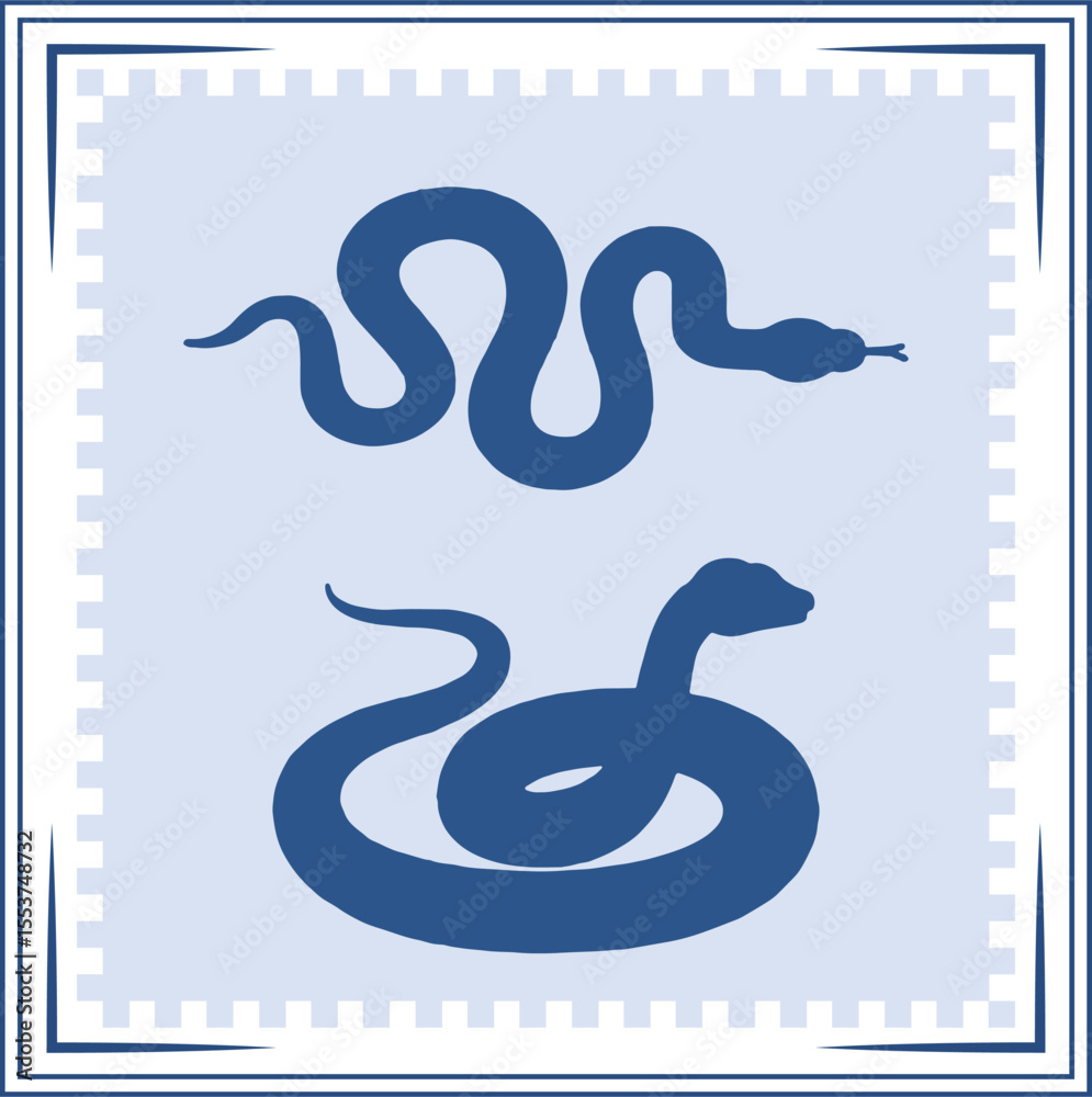 Fototapeta premium Snake silhouette Snake Icon Snake silhouette illustration