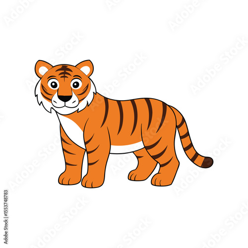 Colorful tiger clipart vector art illustration