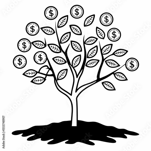 abstract tree with butterflies
