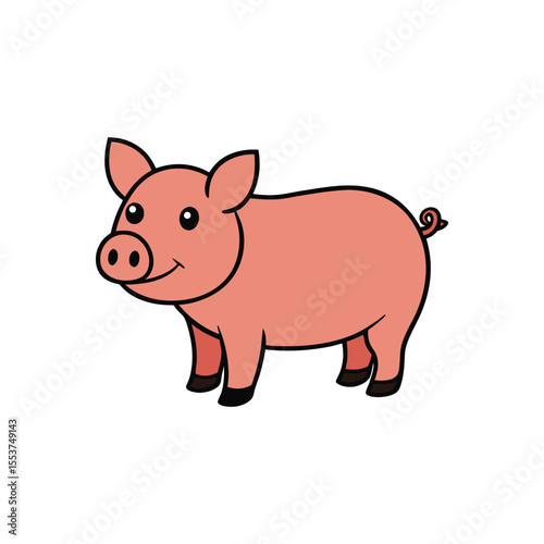 Pig colorful vector art illustration