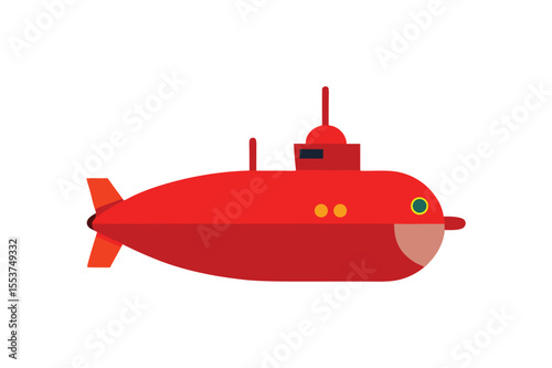 Submarine colorful vector art illustration